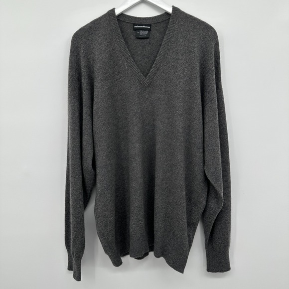 Vintage Neiman Marcus‎ Size XXL Gray 100% Pure Cashmere V Neck Made in Scotland